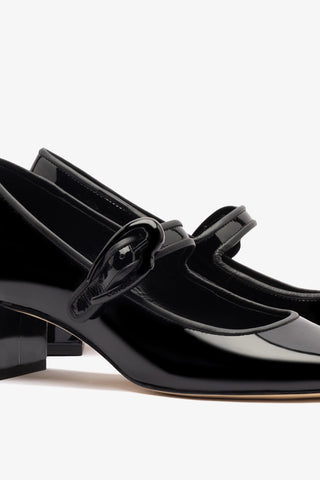Verona Block Pump In Black Patent Leather