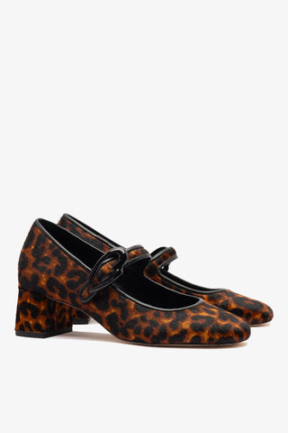 Verona Block Pump In Leopard Print Leather
