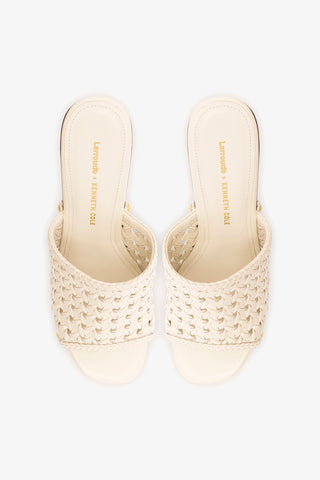 Larroudé x Kenneth Cole: Macrame Mule Ivory Leather Mule Larroudé x Kenneth Cole