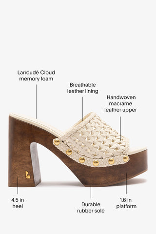 Larroudé x Kenneth Cole: Macrame Mule Ivory Leather Mule Larroudé x Kenneth Cole