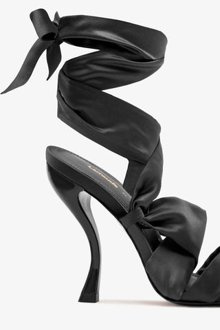 Larroudé x Nicolò B.: Dani Sandal Black Satin