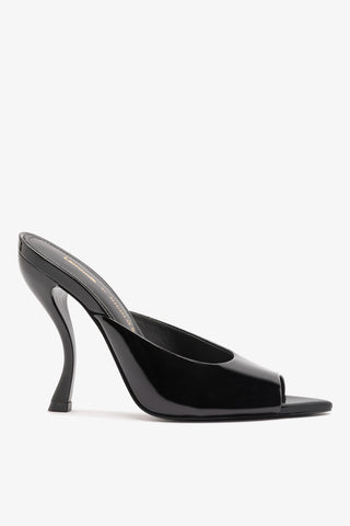 Larroudé x Nicolò B.: Malibu Mule Black Patent Leather Mule Larroudé x Nicolò Beretta
