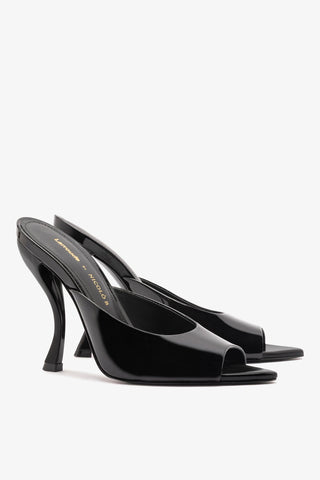 Larroudé x Nicolò B.: Malibu Mule Black Patent Leather Mule Larroudé x Nicolò Beretta