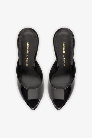 Larroudé x Nicolò B.: Malibu Mule Black Patent Leather Mule Larroudé x Nicolò Beretta