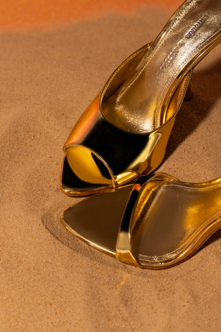 Larroudé x Nicolò B.: Malibu Mule Gold Specchio Mule Larroudé x Nicolò Beretta