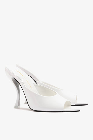 Larroudé x Nicolò B.: Malibu Mule White Patent Leather Mule Larroudé x Nicolò Beretta