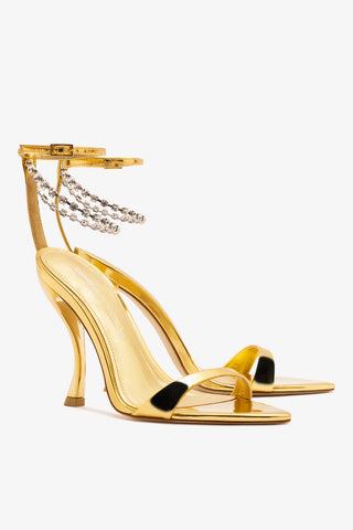 Larroudé x Nicolò B.: Nana Sandal Gold Specchio Sandal Larroudé x Nicolò Beretta