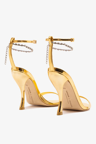Larroudé x Nicolò B.: Nana Sandal Gold Specchio Sandal Larroudé x Nicolò Beretta