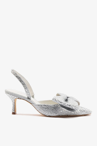 Mini Elle Pump Crystal Silver Pump Larroudé