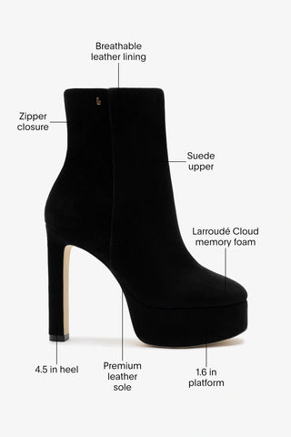Romy Platform Boot Black Suede Boot Larroudé