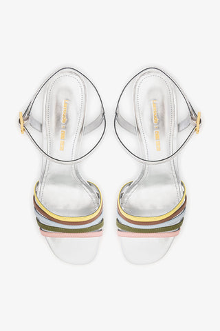 Larroudé x Ciao Lucia: Daiana Wedge Sandal Silver Leather Sandal Larroudé x Ciao Lucia