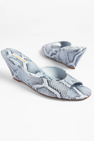 Vivi Wedge Mule Maya Python Leather Mule Larroudé