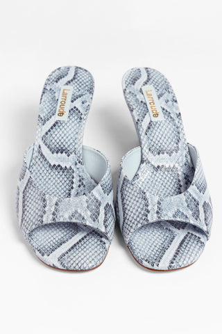 Vivi Wedge Mule Maya Python Leather Mule Larroudé