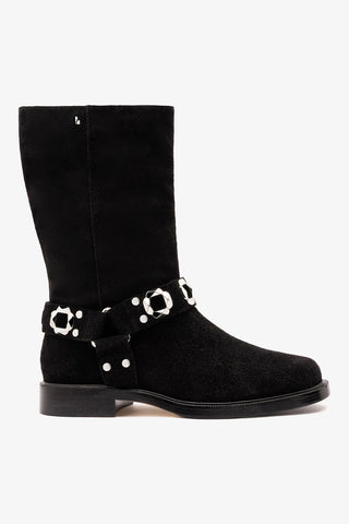 Sonora Boot Black Suede Boot Larroudé