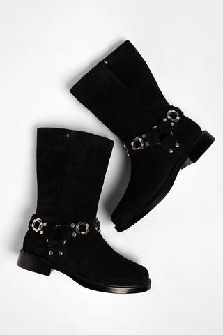Sonora Boot Black Suede Boot Larroudé