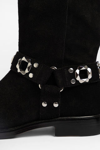 Sonora Boot Black Suede Boot Larroudé