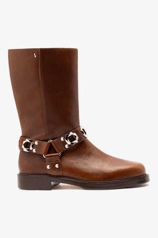 Sonora Boot Burnt Umber Leather Boot Larroudé