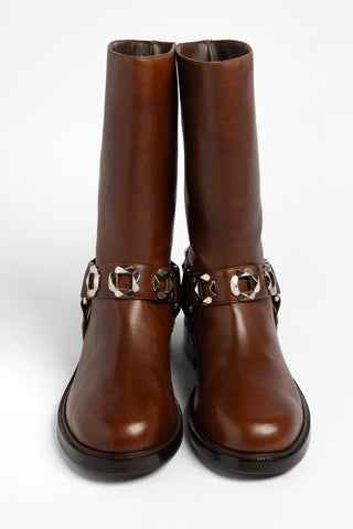 Sonora Boot Burnt Umber Leather Boot Larroudé