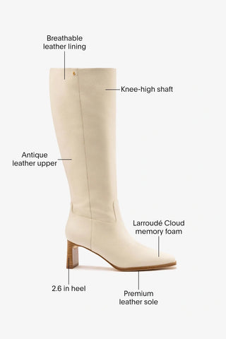 Alexis Boot Ivory Leather Boot Larroudé