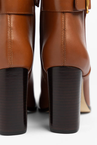 Alicia Low Boot Caramel Leather Boot Larroudé