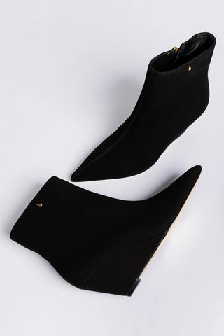 Loulou Boot Black Suede Boot Larroudé
