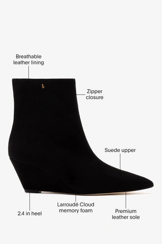 Loulou Boot Black Suede Boot Larroudé