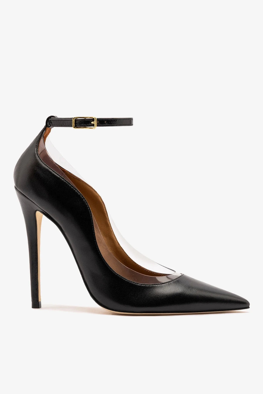 Larroudé by Sergio Hudson: Tahleya Pump Black Leather Sandal Larroudé x Sergio Hudson