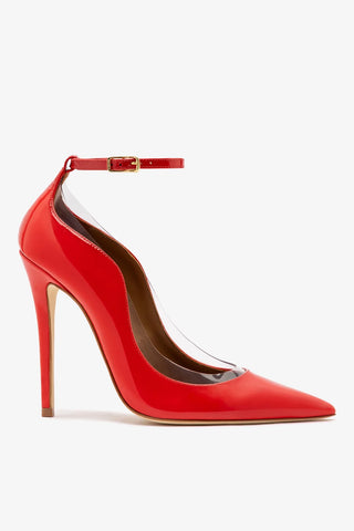 Larroudé by Sergio Hudson: Tahleya Pump Scarlet Patent Leather Sandal Larroude x Sergio Hudson