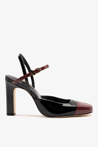 Sabine Pump Black and Burgundy Patent Leather