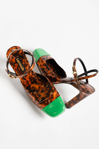 Sabine Pump Tortoise and Evergreen Patent Leather
