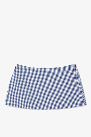 Ava Mini Skirt Navy Gingham Cotton Skirt Sheridan Cox by Larroudé