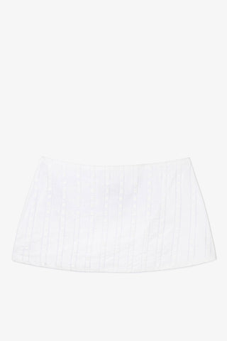 Ava Mini Skirt Striped White Cotton Skirt Sheridan Cox by Larroudé