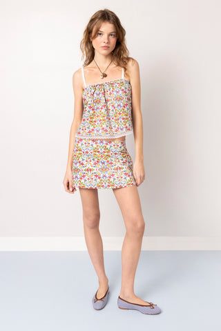 Ava Mini Skirt White Embroidered Fish Cotton Skirt Sheridan Cox by Larroudé