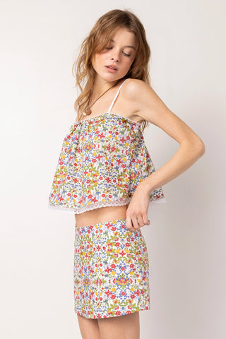 Ava Mini Skirt White Embroidered Fish Cotton Skirt Sheridan Cox by Larroudé