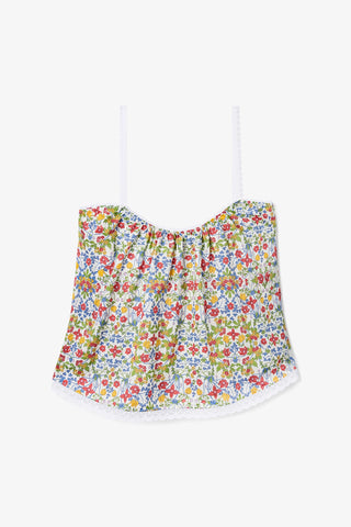 The Perfect Tank Top Embroidered Fish with Navy Trim Top Sheridan Cox by Larroudé