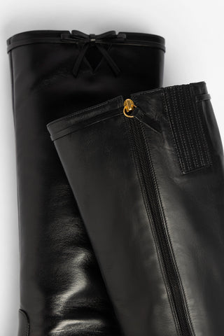 Hailey Boot Black Leather Boot Larroudé