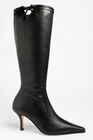 Hailey Boot Black Leather Boot Larroudé