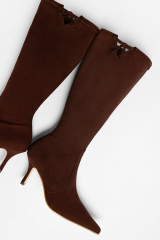 Hailey Boot Brown Leather Boot Larroudé