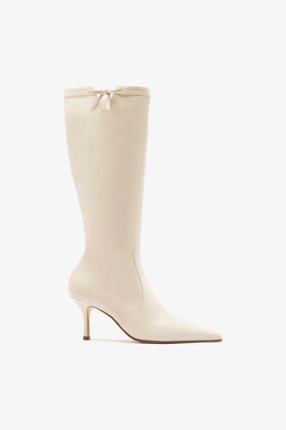 Hailey Boot Ivory Leather Boot Larroudé