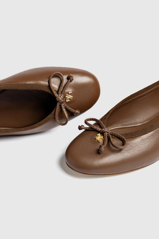 Pavlova Ballet Flat In Burnt Umber Leather