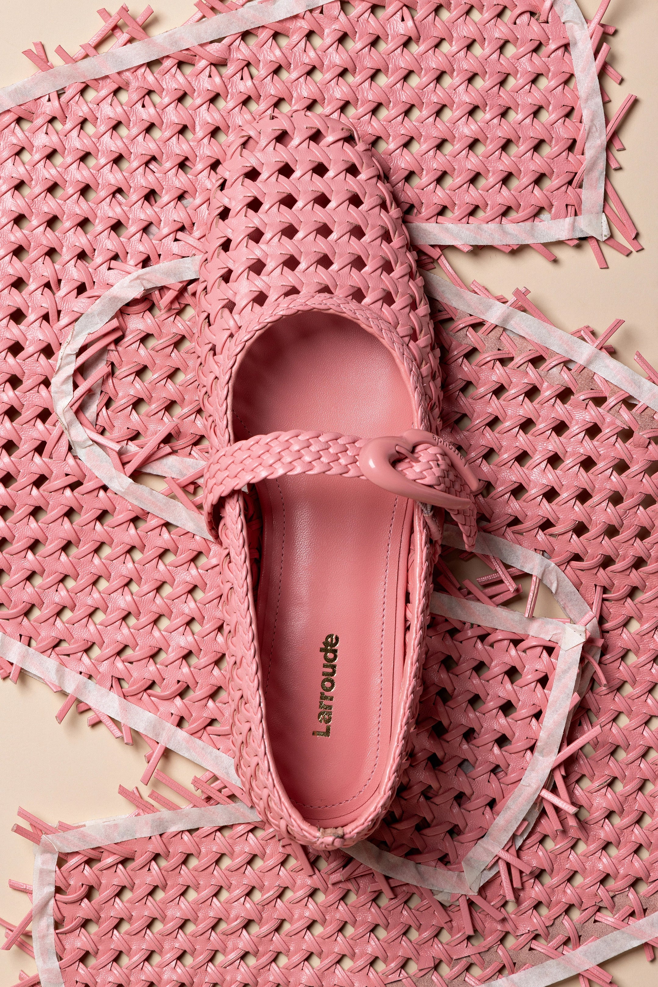 Verona Macrame Ballet Flat In Sorbet Pink Leather – Larroude