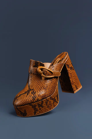 Dolly Verona Clog In Oud Python Embossed Leather