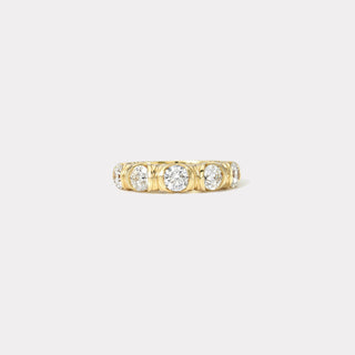 Gran anillo moderno de cinco diamantes con motivo de amor: 1,25 ct