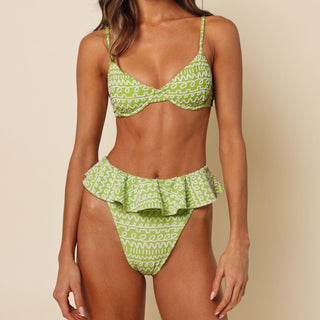 Top de bikini delicado con glaseado de lima