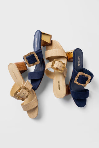 Maria Sandal Beige Raffia Sandal Larroudé