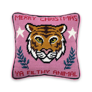 Filthy Animal Needlepoint Pillow