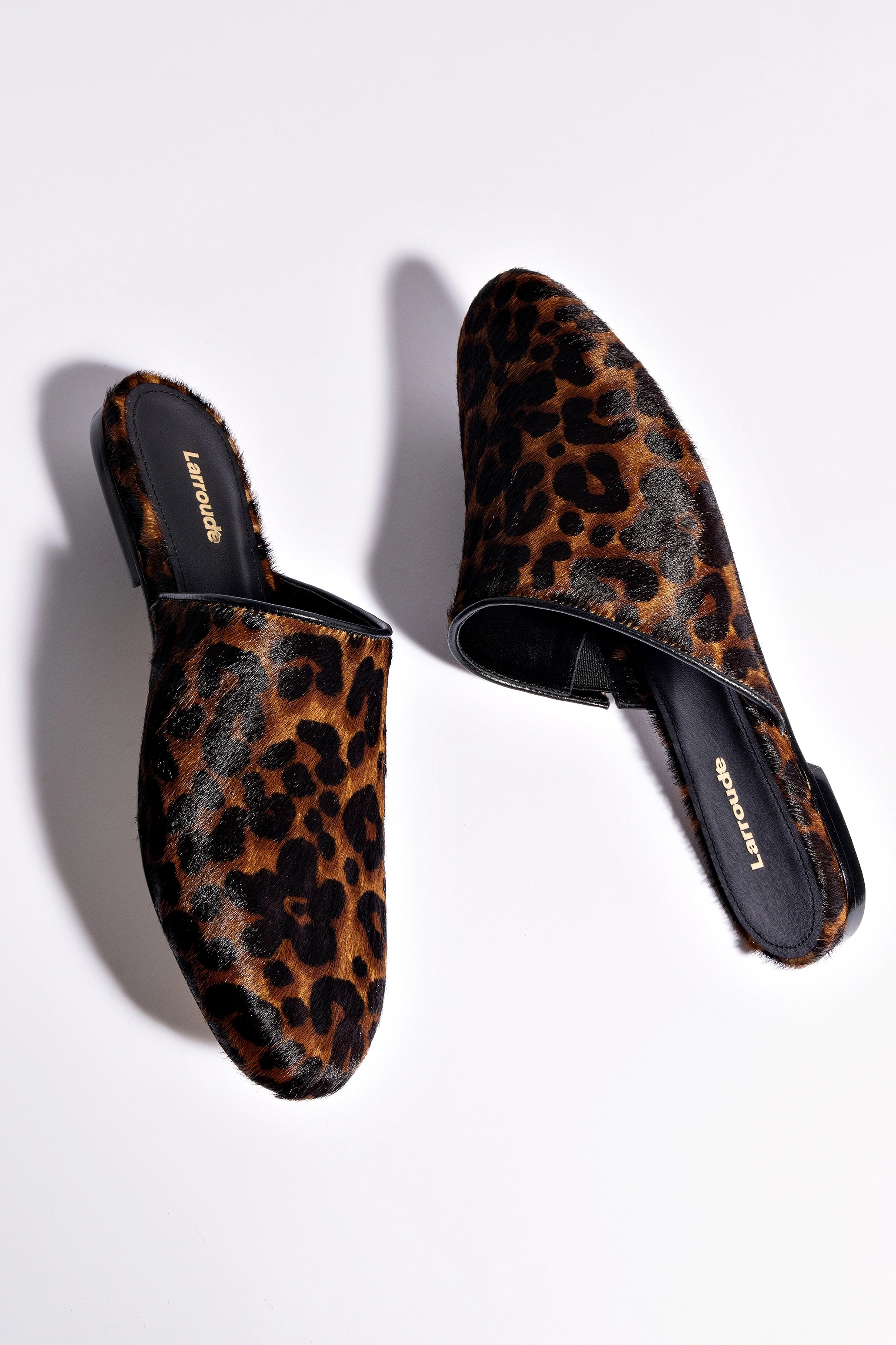 Venice Flat Mule In Leopard Print Calf Hair Flats LarroudΓ©