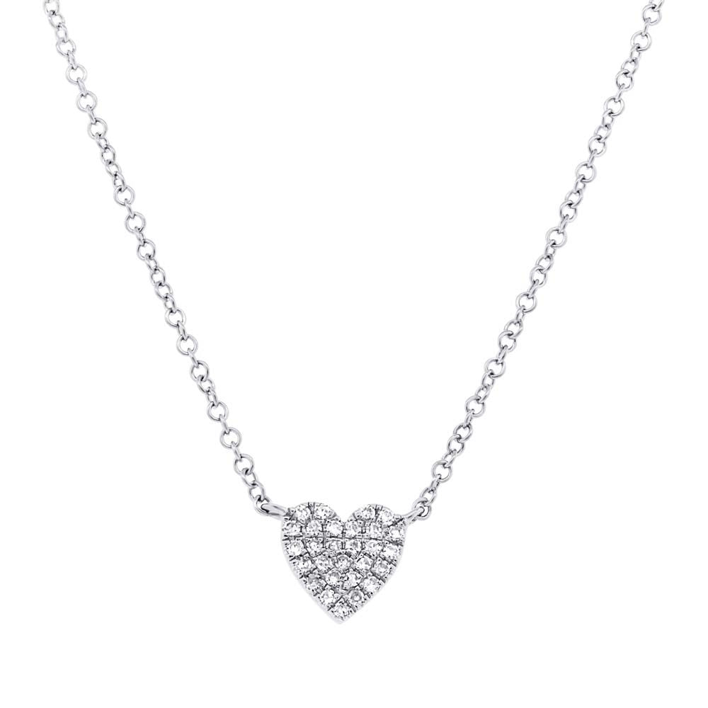 Mini Pave Heart Necklace