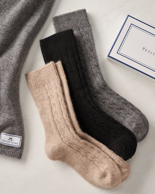 100% Cashmere Women's Socks in Black