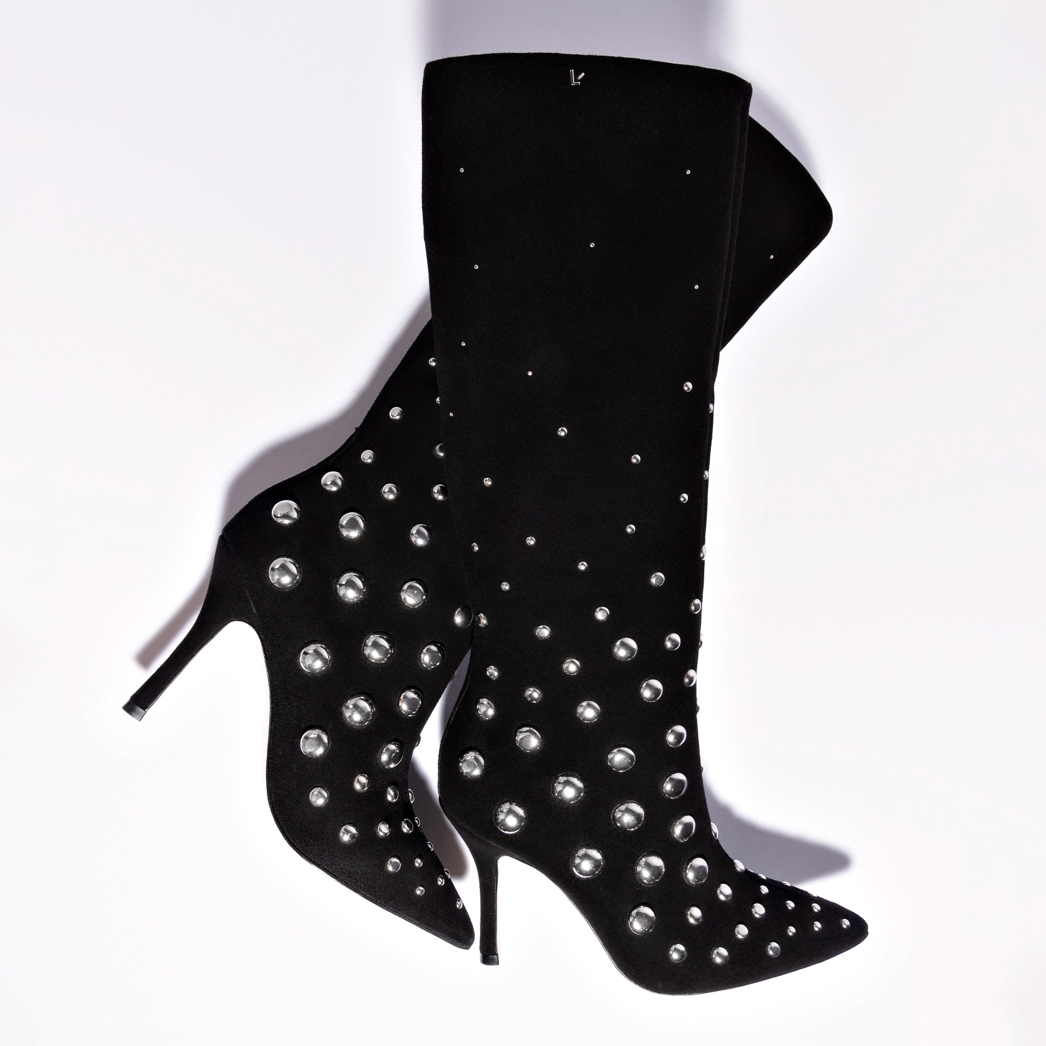 Botín Kate Studs en ante negro